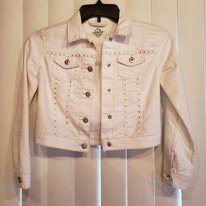 Kids jean jacket with crystals applied